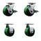 Service Caster Tool Box Caster Wheel Set 4'' Green Poly on Cast Iron Swivel Casters, 4PK TOOL-SCC-20S420-PUB-GB-TLB-2-R-2 - alternate 1
